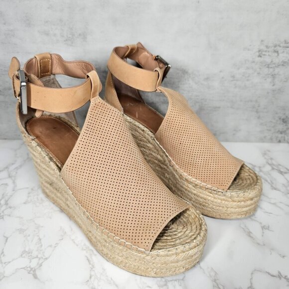 Marc Fisher Lannie Platform Espadrille Heel Ankle Strap Tan Women's 9 - Picture 13 of 14